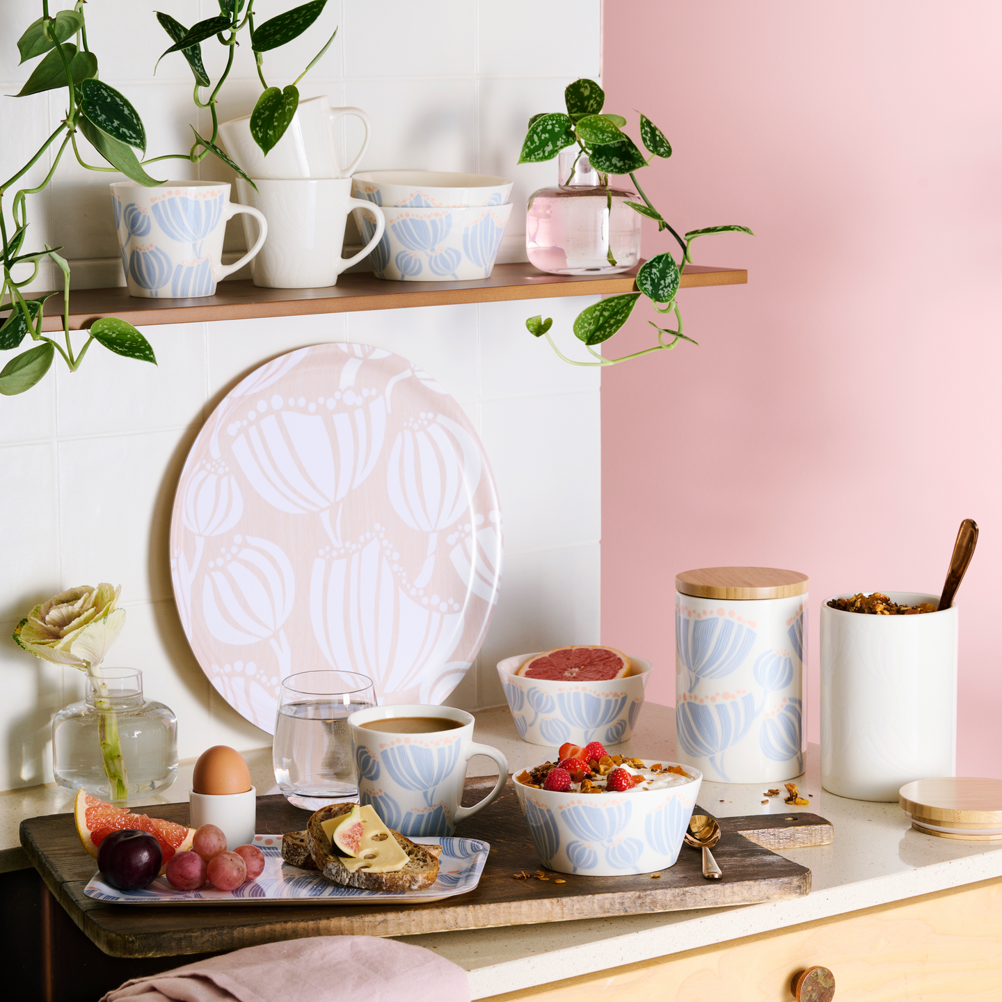 myhome keraaminen purkki Uni 10 x 15 cm/ 980 ml sininen