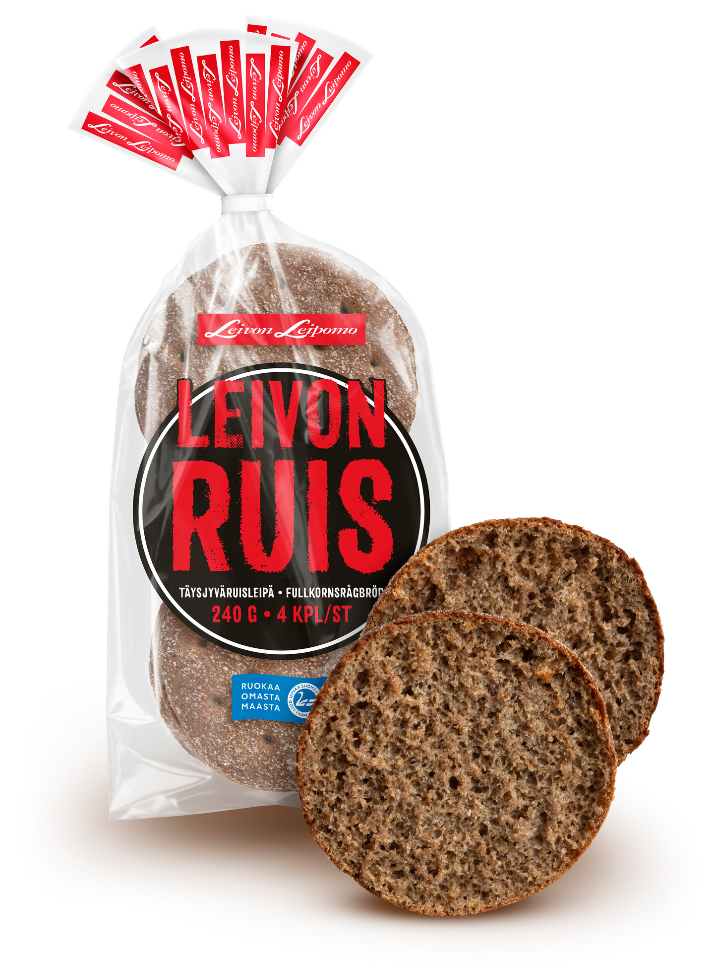 Leivon Leipomo LEIVON RUIS 4 kpl 240g täysjyväruisleipä