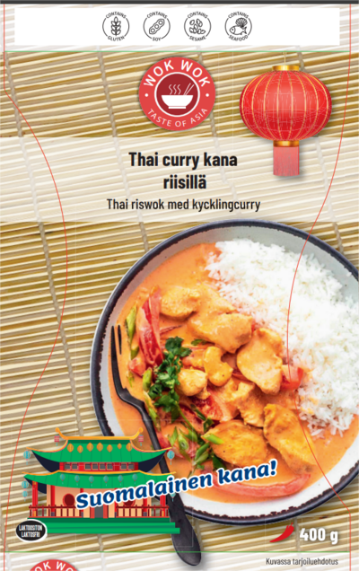 Wok Wok thai curry kana valkoisella riisillä 400g