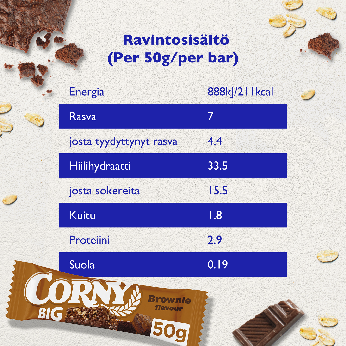 Corny BIG välipalapatukka 50g brownie