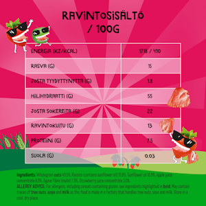 Goodies täysjyväkaurapatukka 23g mansikka-omena