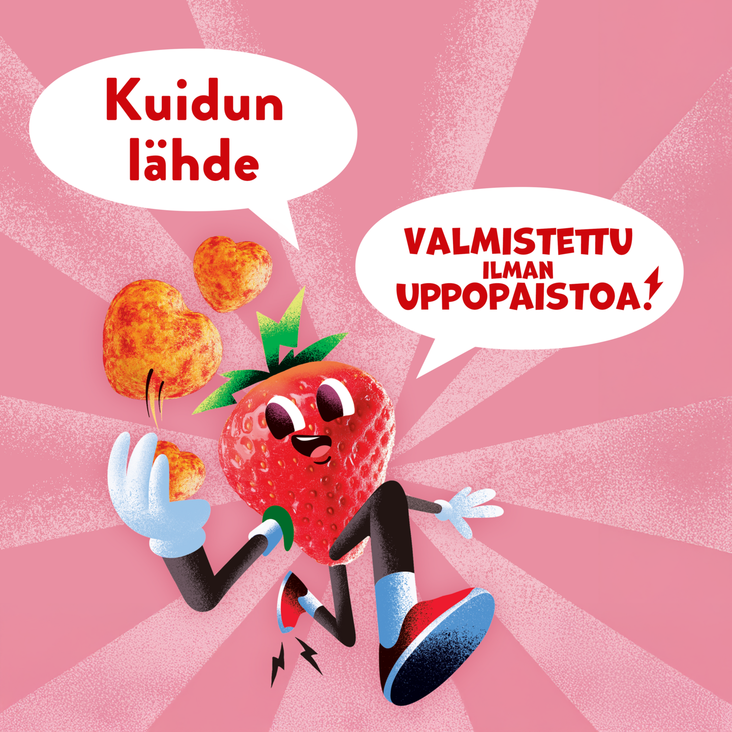 Goodies Crunchy Hearts maissinaksu 30g banaani-mansikka