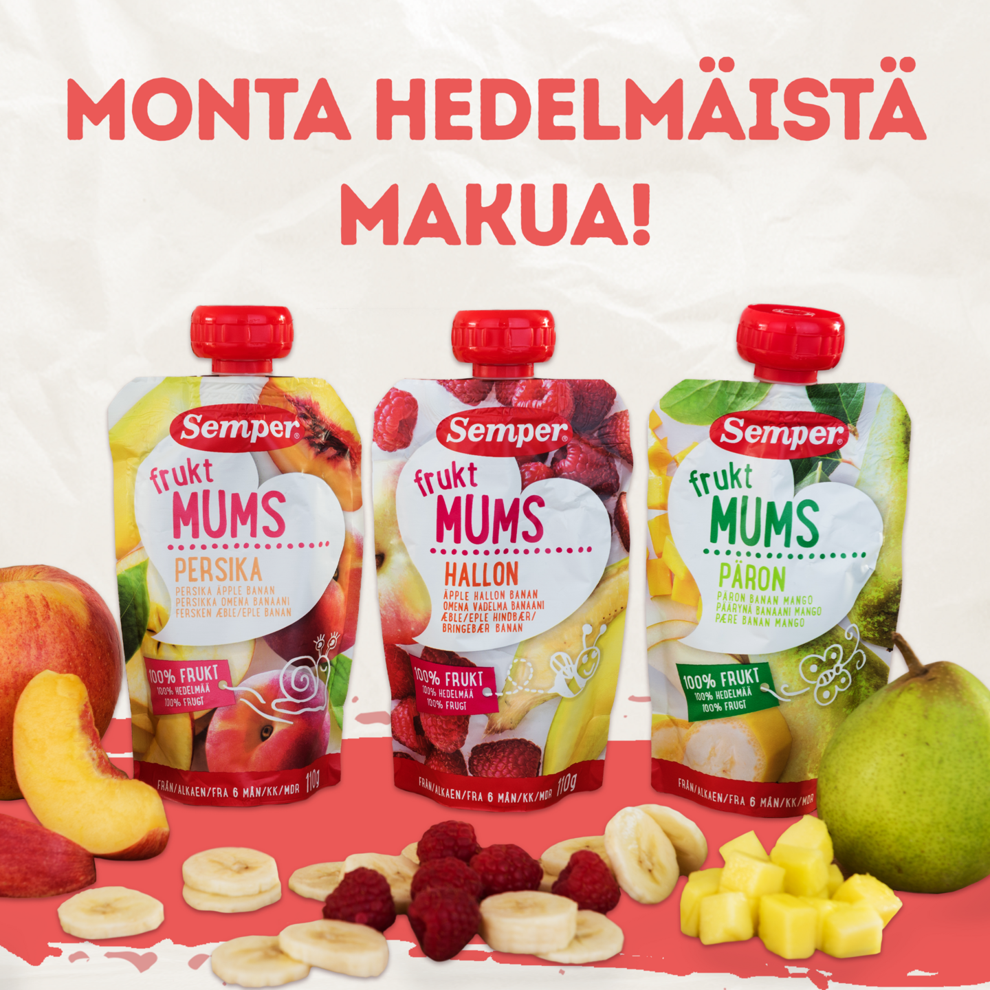 Semper Fruktmums Vadelma alkaen 6kk hedelmäsose 110g