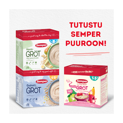 Semper hedelmäpuuro 480g 8kk päärynä banaani