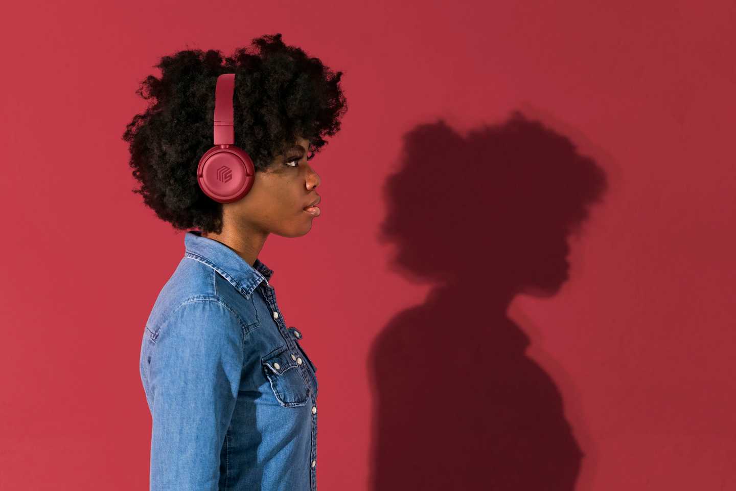 MusicSound Vibed -langattomat sankakuulokkeet, punainen