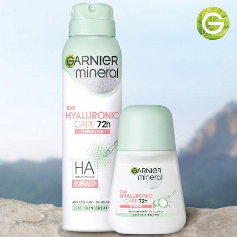 Garnier antiperspirantti roll-on deo 50 ml Mineral Hyaluronic Care 72h Sensitive