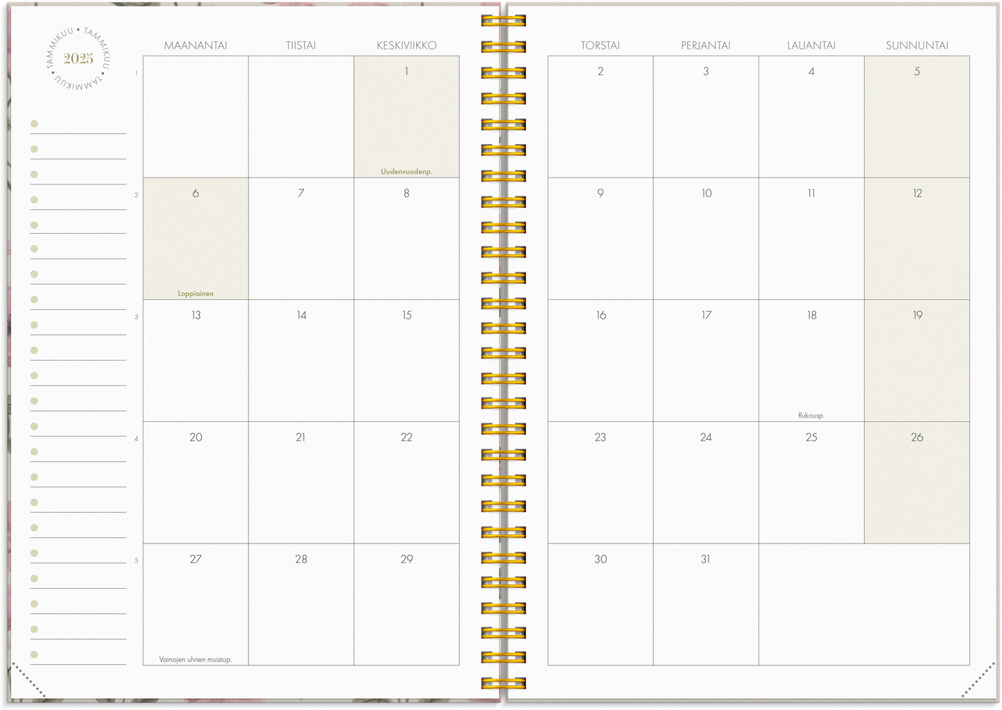 Burde Kalenteri 2025 Life Planner Essentials