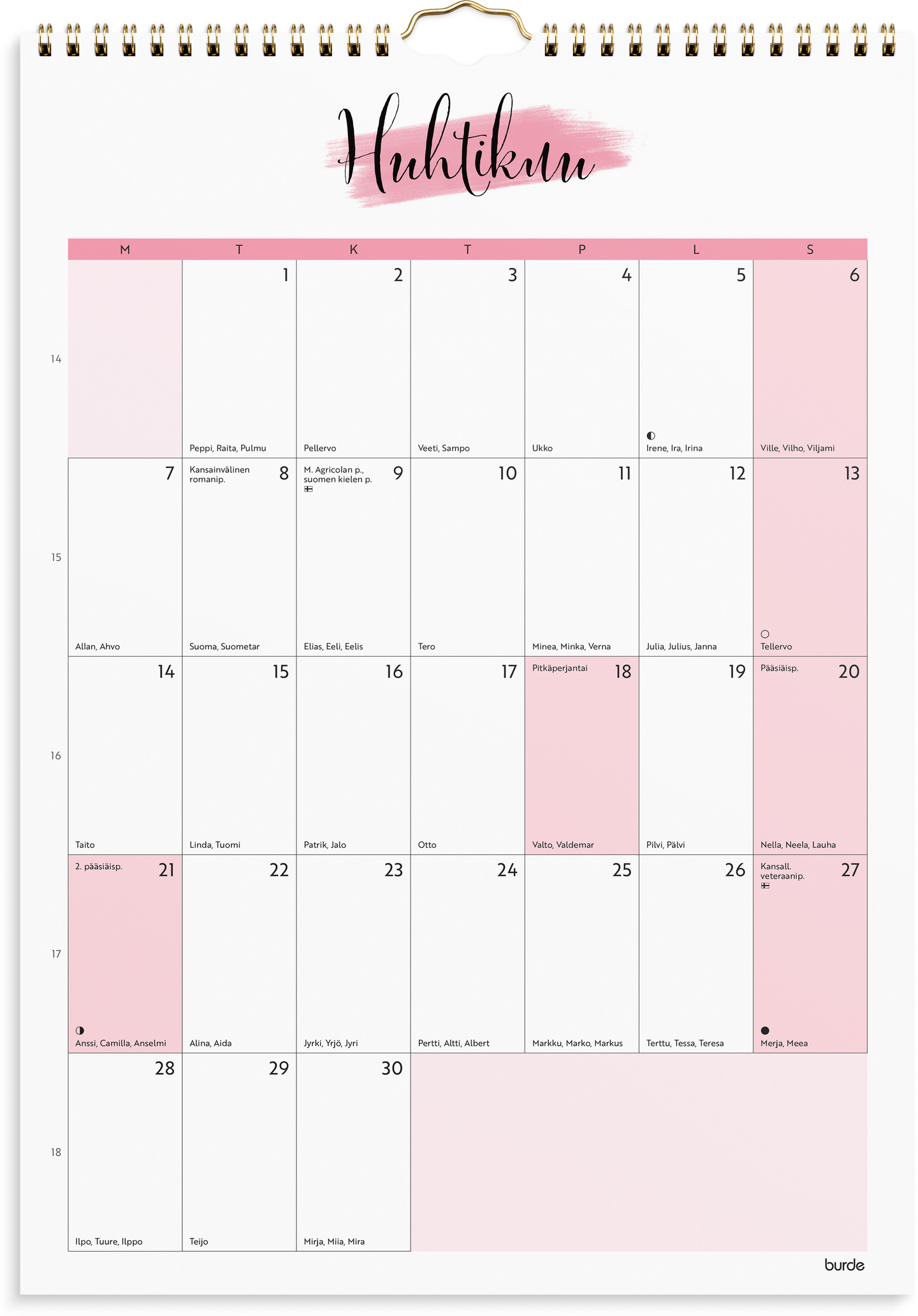 Burde Seinäkalenteri 2025 Life Organizer