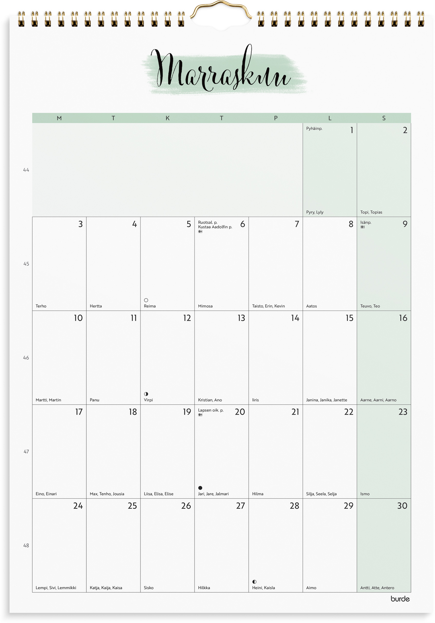 Burde Seinäkalenteri 2025 Life Organizer