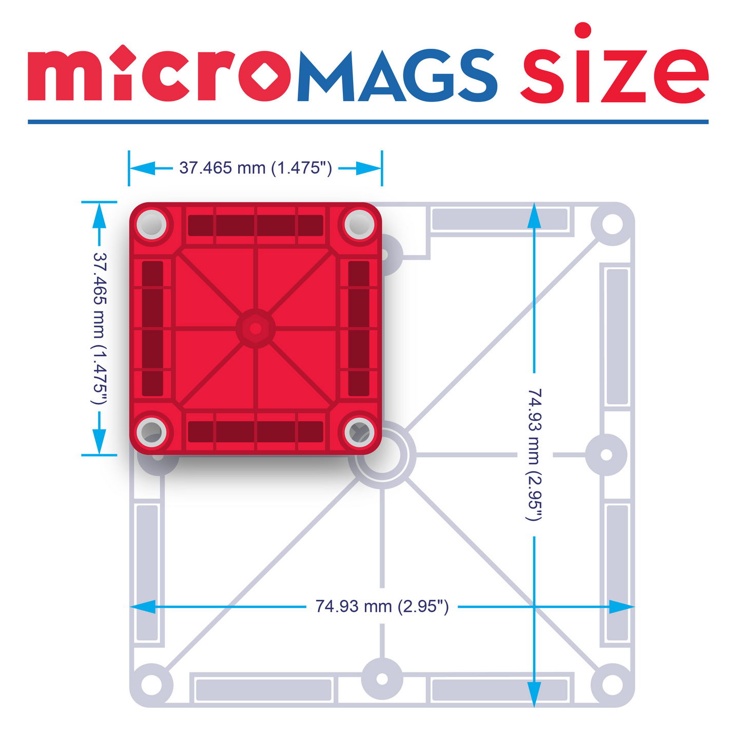 MAGNA-TILES® microMAGS Travel Tin magn.rak.sarja, 26 osaa