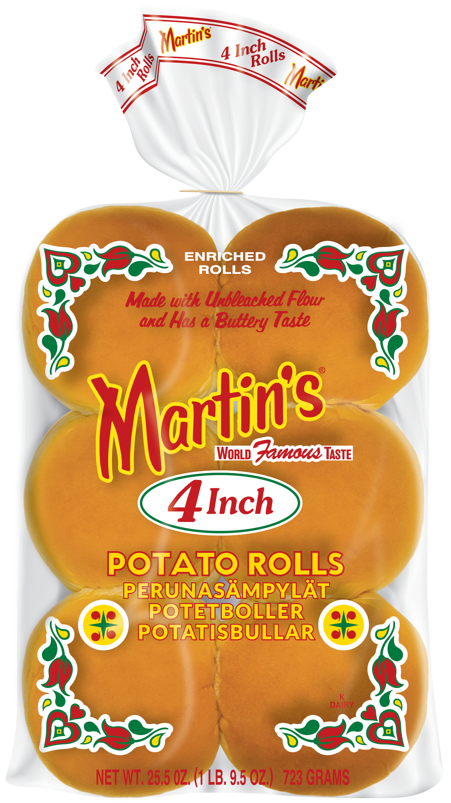 Martin's Potato rolls 4" perunasämpylä 4x 12kpl/723g pakaste