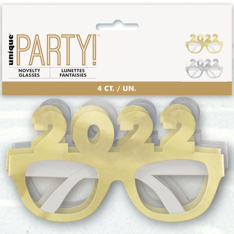 New Year 2022 partylasit kulta/hopea 4kpl