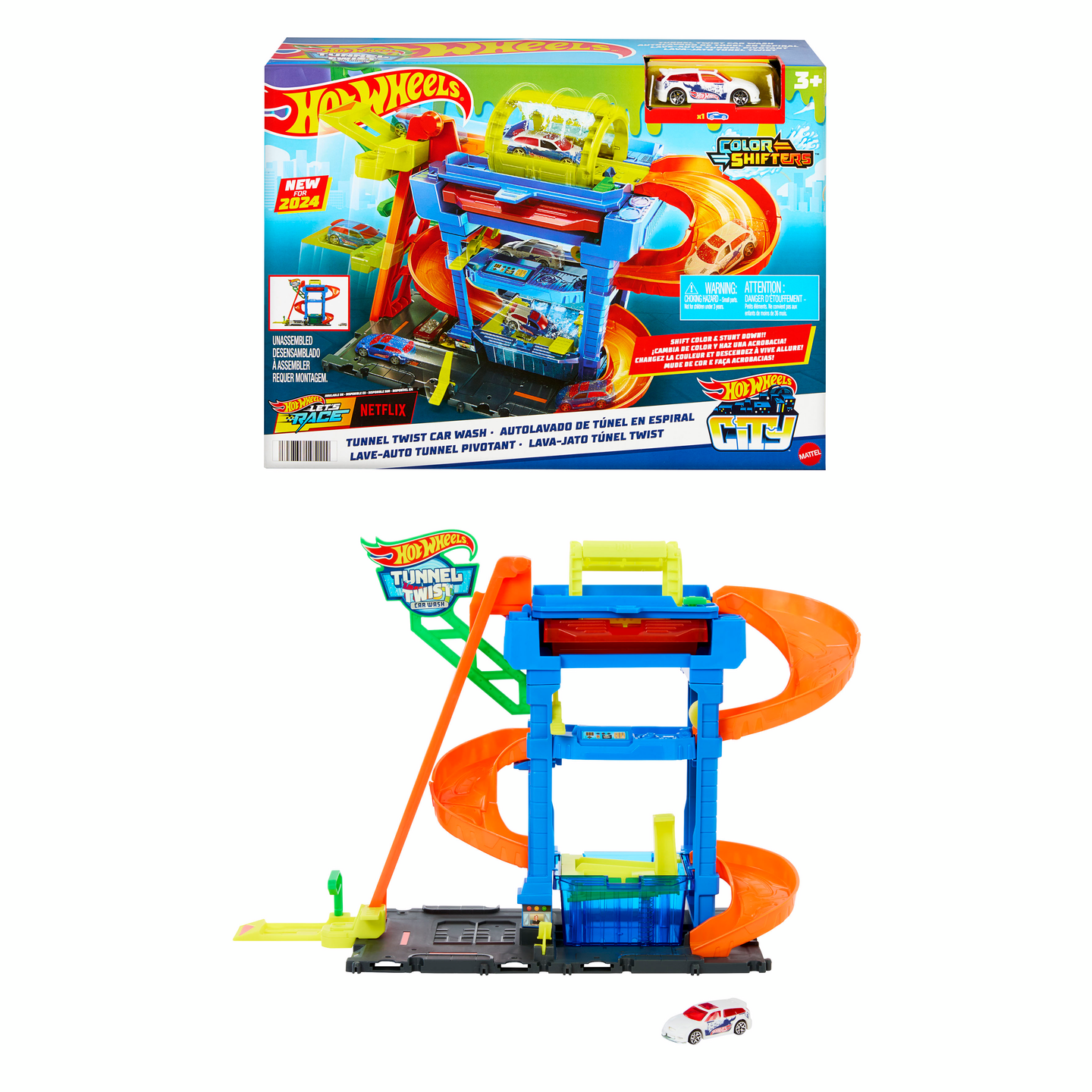 Hot Wheels City ELC - kolmikerroksinen autopesulaleikkisetti