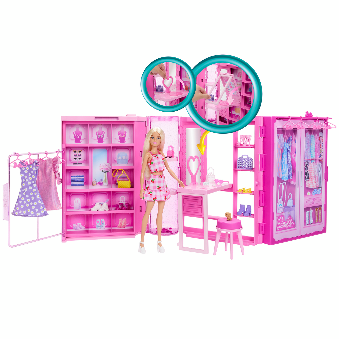 Barbie Fashion Fun unelmien vaatekaappi ja nukke