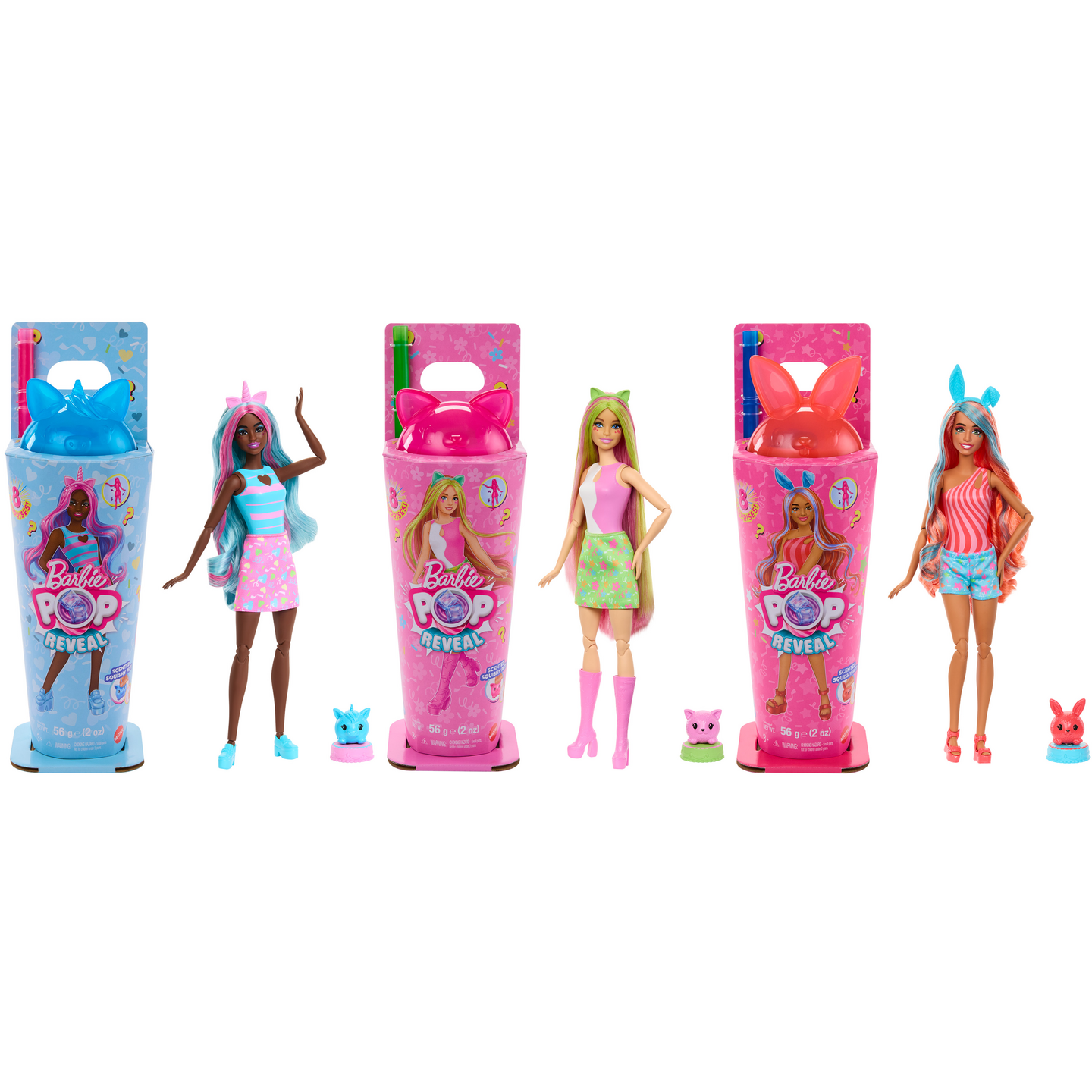 Barbie Pop Reveal Animal Party -muotinukke