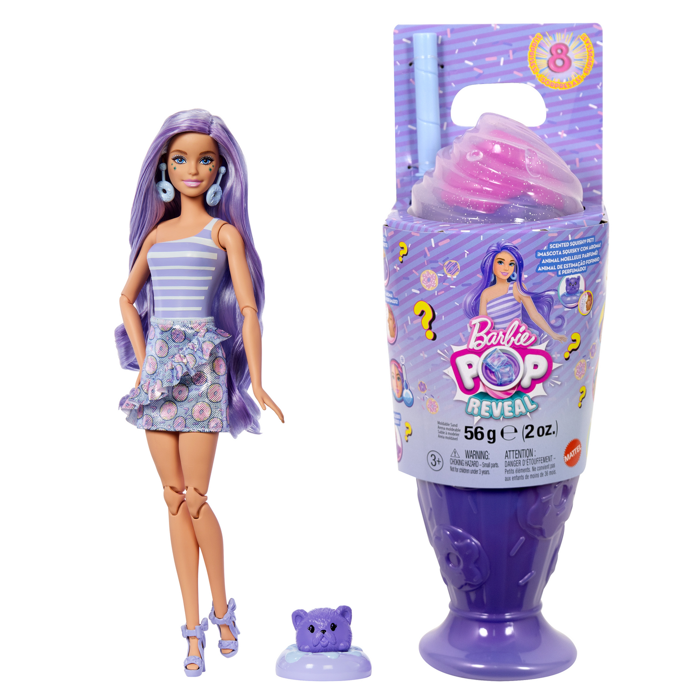 Barbie Pop Reveal Treat series lila -nukke
