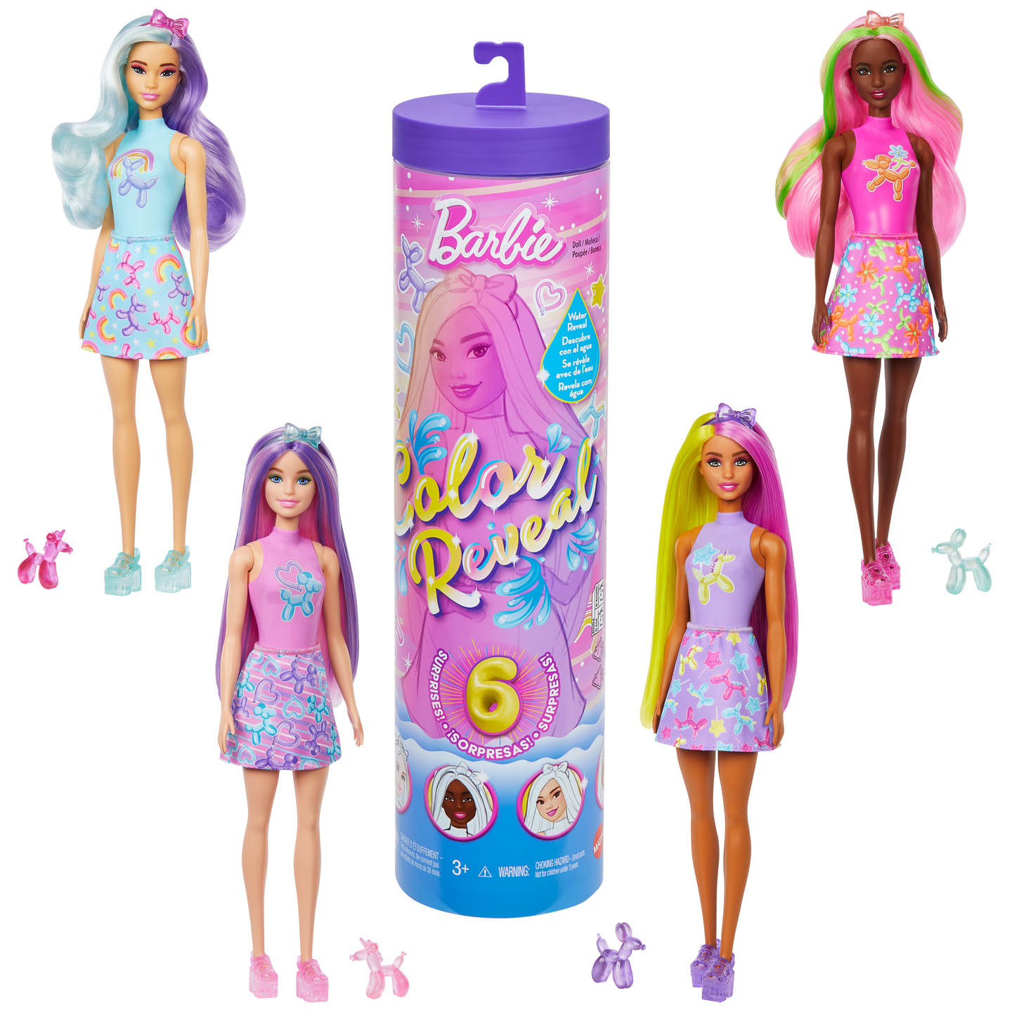 Barbie Color Reveal Balloon Animals -nukke
