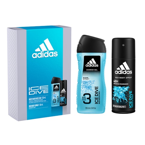 Adidas Ice Dive body spray 150 ml + suihkugeeli 250 ml lahjapakkaus