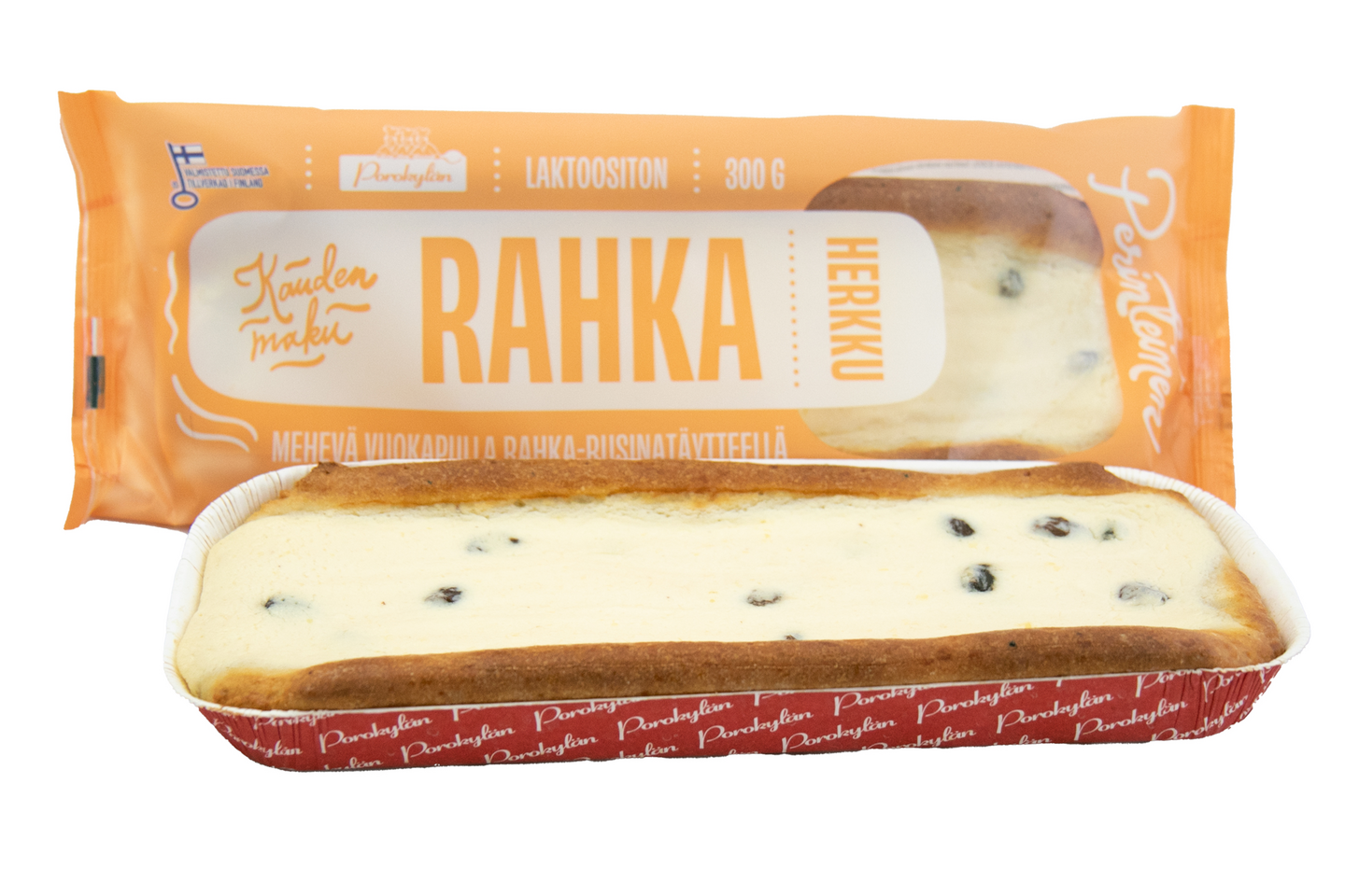 Porokylän Rahkaherkku 300 g vuokapulla rahka-rusinatäytteellä