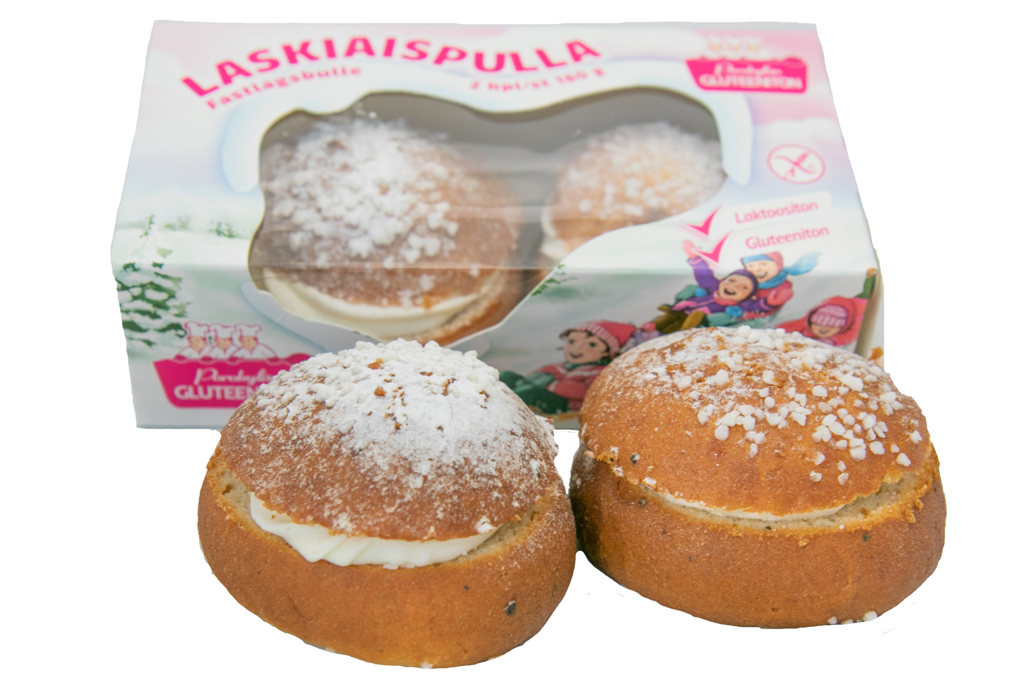 Porokylän Leipomo Oy Laskiaispulla 2 kpl / 180 g, gluteeniton