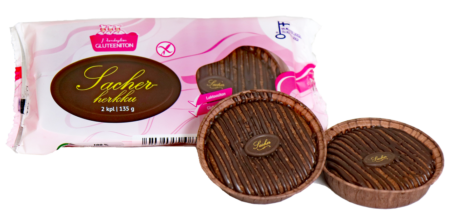 Porokylän Sacherherkku 2 kpl/135 g pieni Sacherleivos gluteeniton