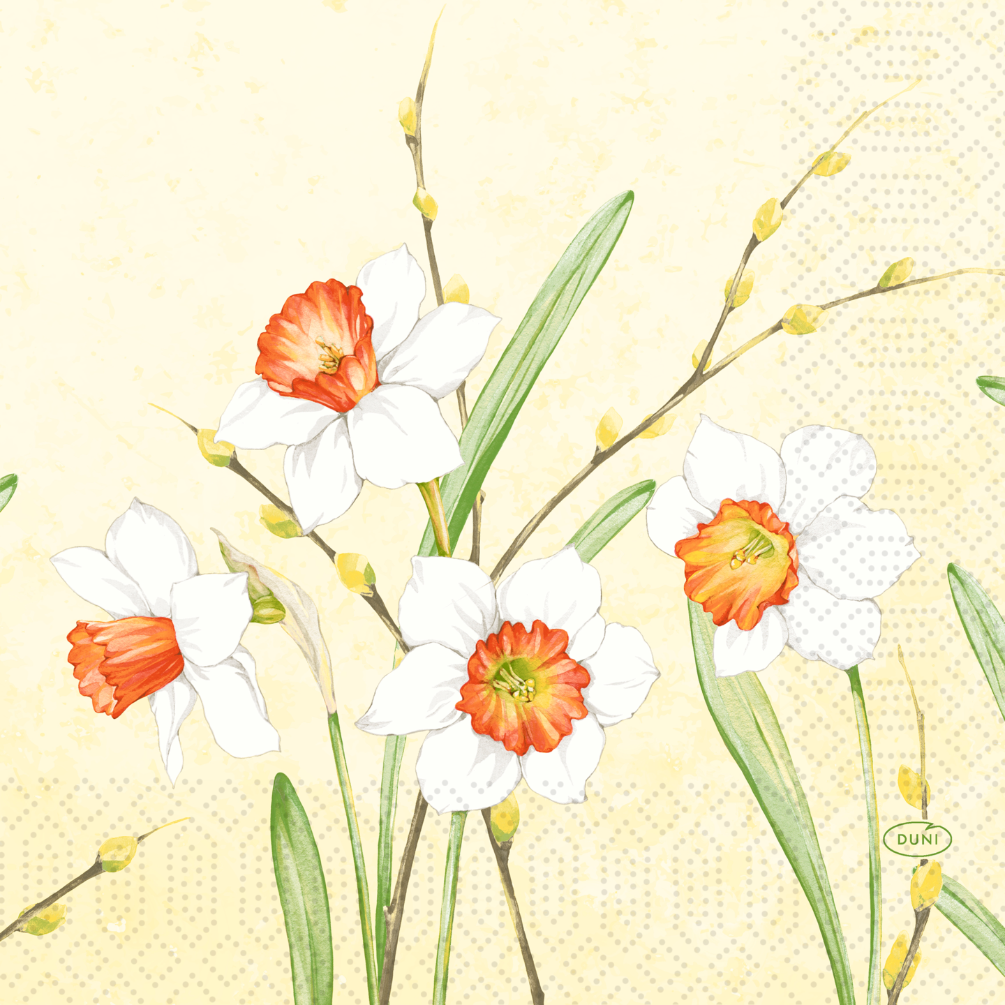 Duni Daffodil Joy lautasliina 33cm 3-krs 50kpl