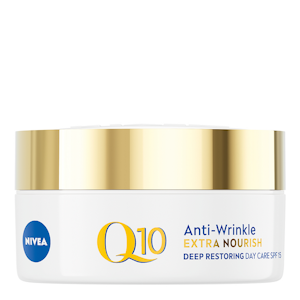 NIVEA 50ml Q10 Anti-Wrinkle Extra Nourish Deep Restoring Day Cream SK15 -päivävoide