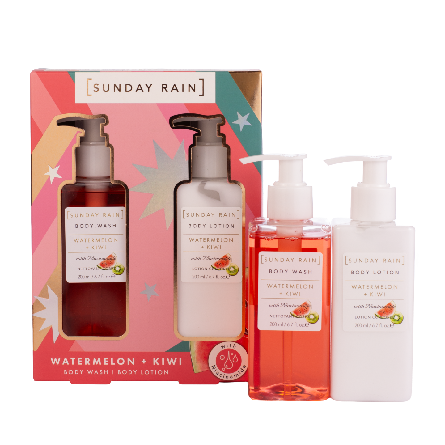 Sunday Rain Watermelon + Kiwi Body Wash & Lotio