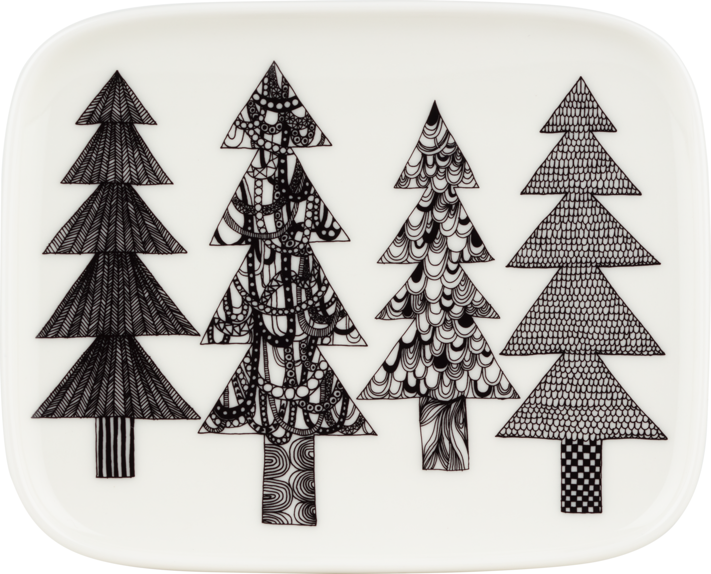 Marimekko Kuusikossa lautanen 15 x 12 cm musta