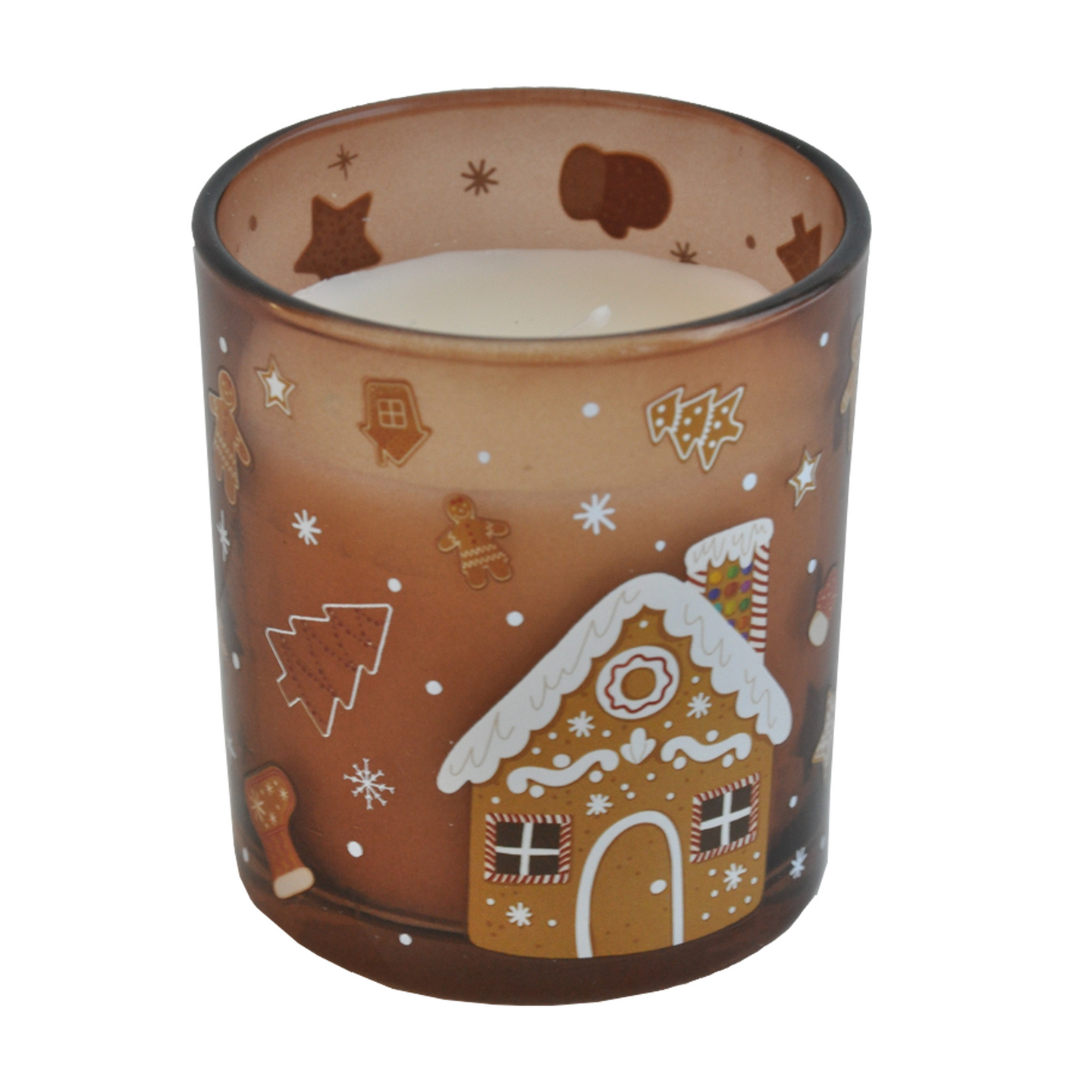 Finnmari Lasikynttilä 7x7x8 cm lahjapaketissa ruskea tuoksu Christmas Gingerbread Man