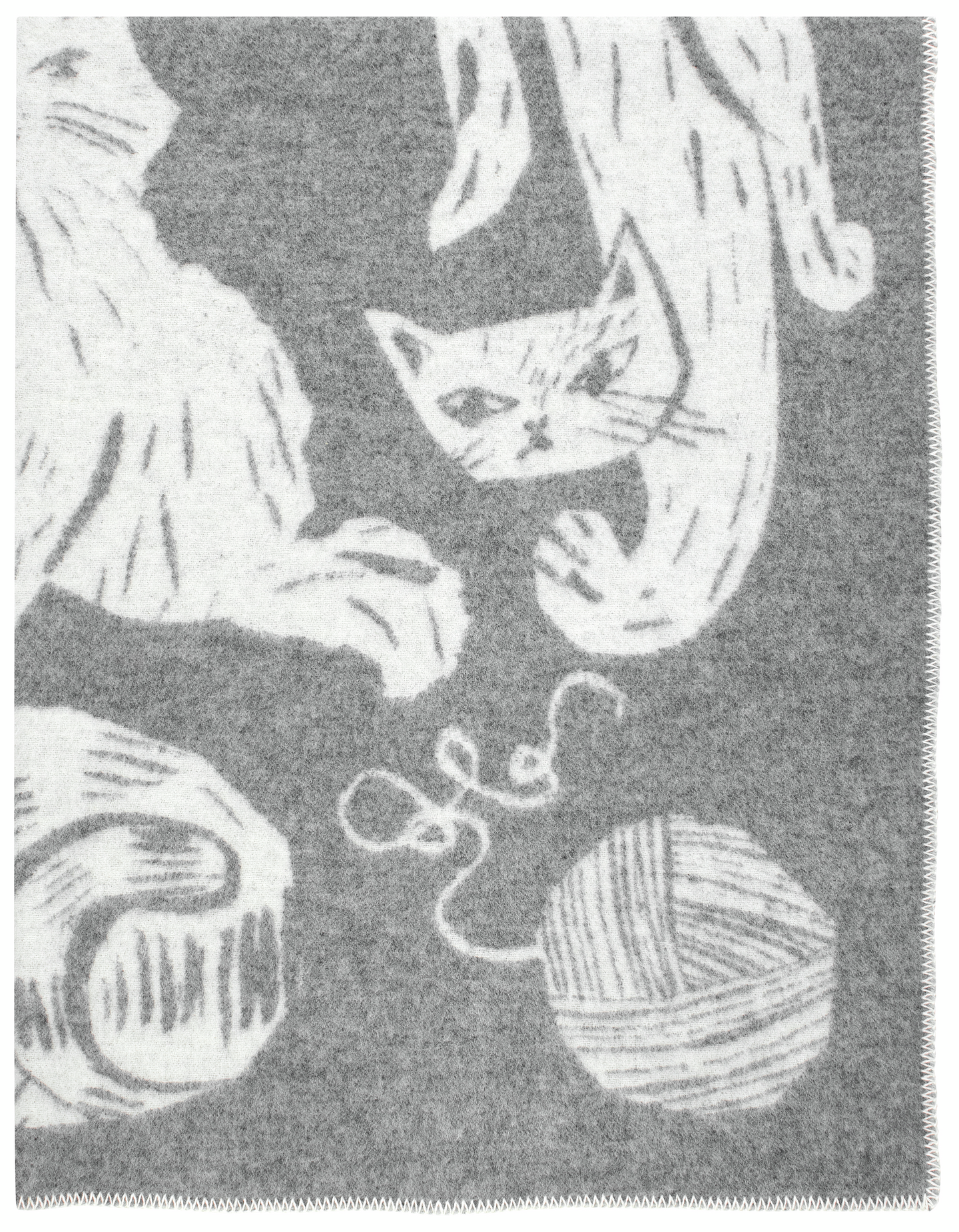 Lapuan Kankurit Kissanpäivät villahuopa 130 x 180 cm harmaa