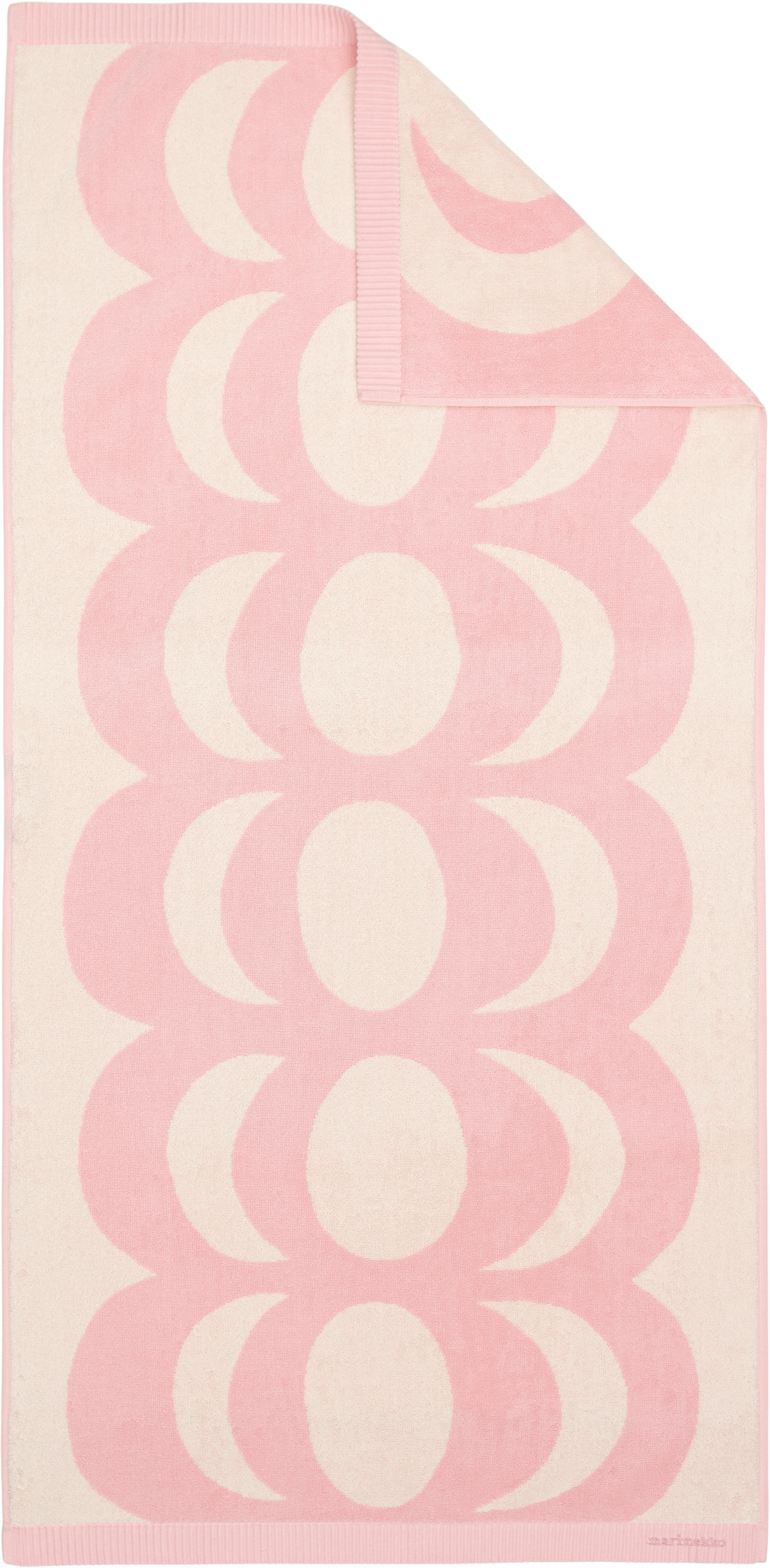 Marimekko Kaivo kylpypyyhe 70x140 cm vaaleanpunainen-luonnonvalkoinen