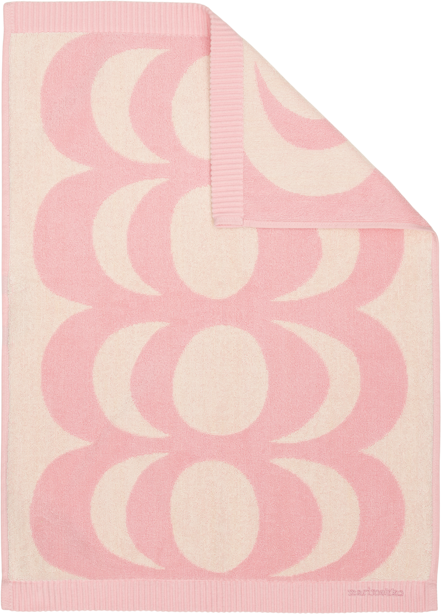 Marimekko Kaivo käsipyyhe 50x70 cm vaaleanpunainen-luonnonvalkoinen