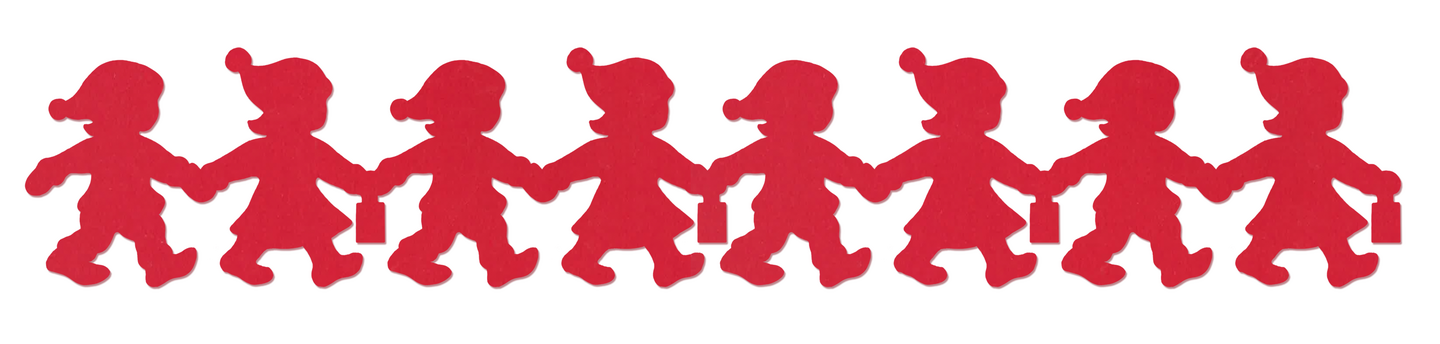 J.K. Primeco kartonkikuvio tonttuketju 80cm