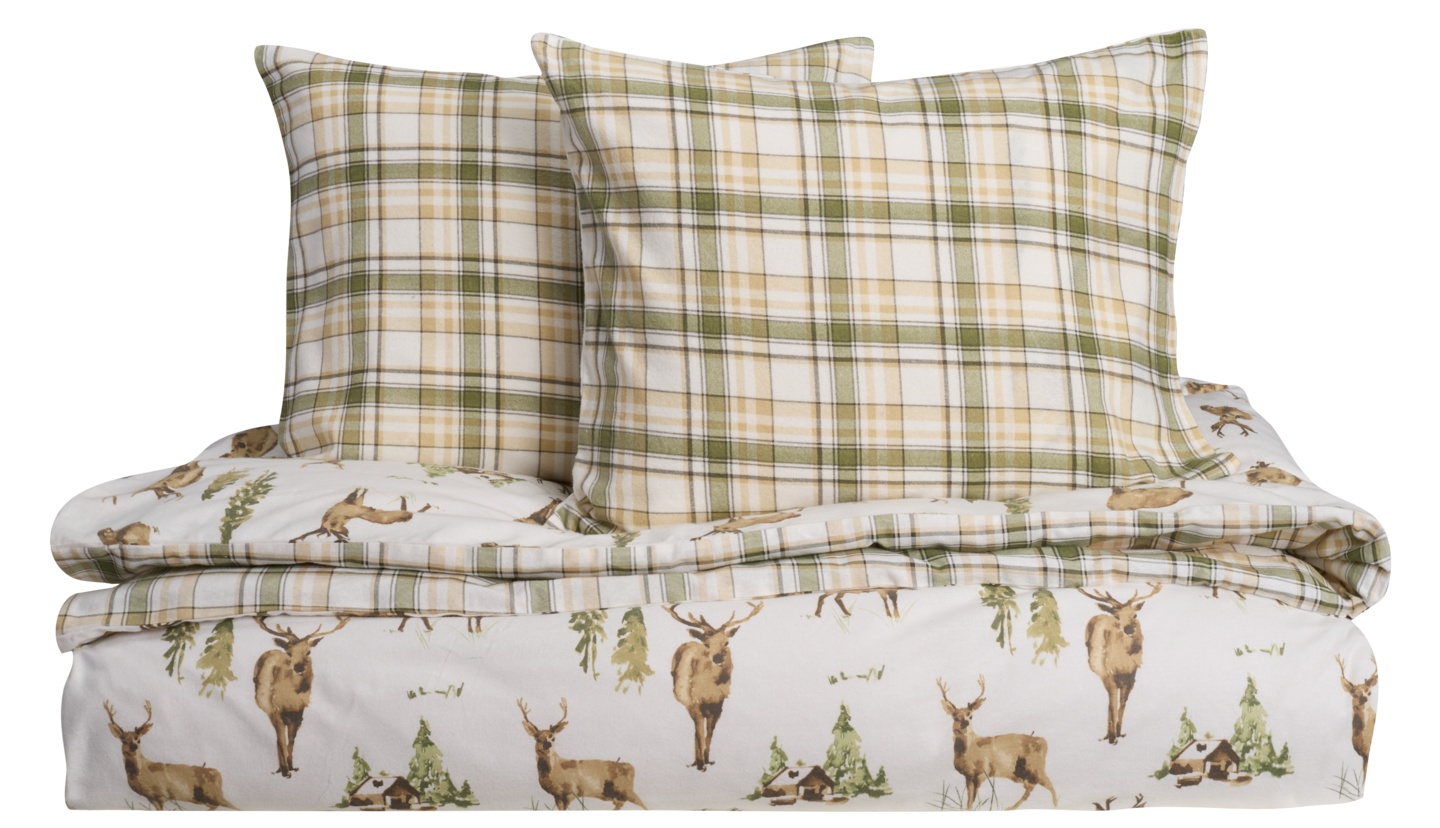 Hemtex 24h Fairyland Check parivuoteen flanellipussilakanasetti 230x220 cm