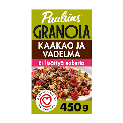 Paulúns granola 450g kaakao ja vadelma