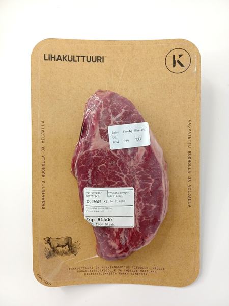 Lihakulttuuri naudan top blade/flat iron steak n.230g