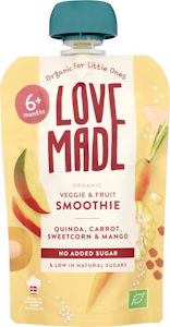 Lovemade Luomu Smoothie kvinoa, porkkana, maissi & mango 100g 6kk