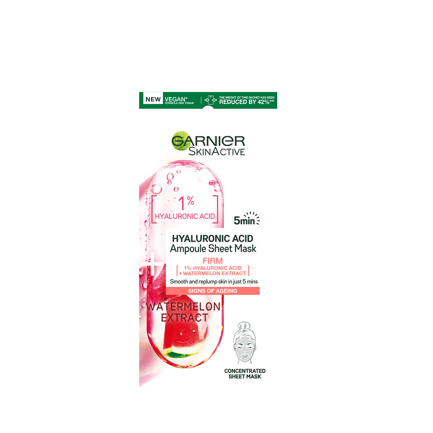 Garnier Skin Active Hyaluron ampullikangasnaamio 15g Firm Watermelon extract