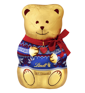 Lindt TEDDY Villapaita maitosuklaakuvio nalle 100g