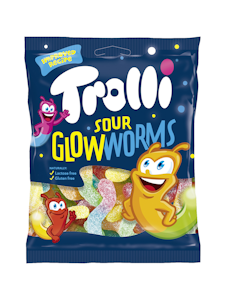 Trolli Sour Glowworms viinikumimakeinen 100g