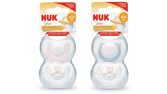 NUK Star huvitutti luonnonkumi 0-6 kk 2 kpl