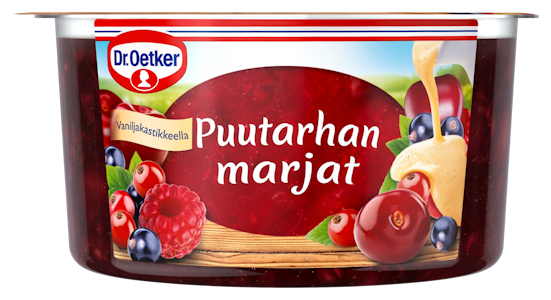 Dr. Oetker puutarhan marjat vaniljakastikkeella 160g