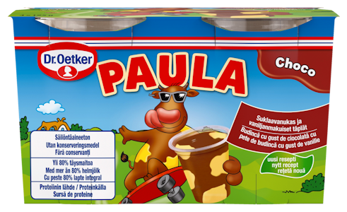 Dr. Oetker Paula Suklaavanukas ja vaniljanmakuiset täplät  4x125g