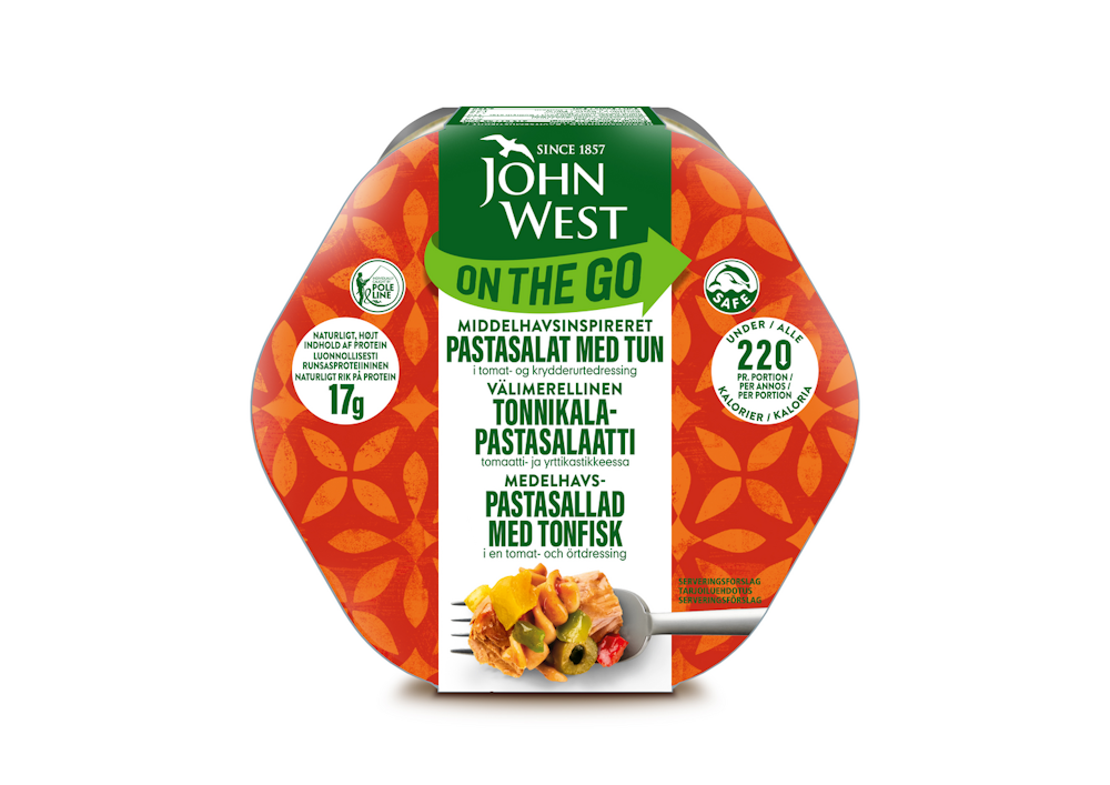 John West On The Go Välimeren tonnikala-pastasalaatti 220g — HoReCa-tukku  Kespro