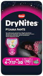 DryNites yövaippa tyttö 4-7v 10kpl