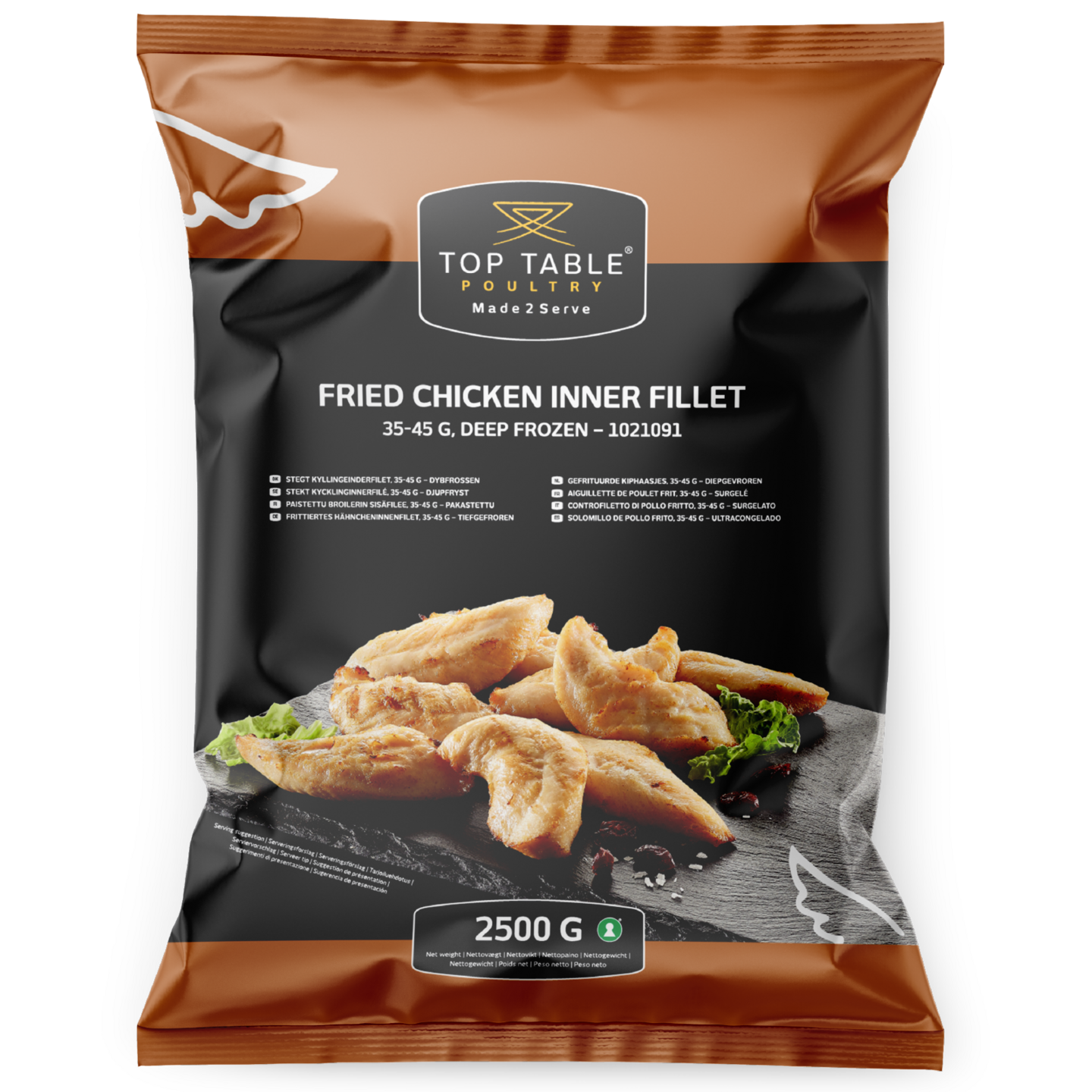 Top Table paistettu broilerin sisäfilee 35-45g 2,5kg pakaste