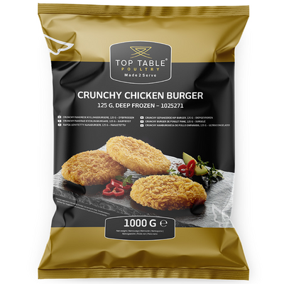 Top Table Crunchy Chicken Burger rapeaksi paistettu kypsä 125g/1kg pakaste