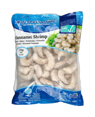 Planets Pride jättikatkarapu 16-20/750g/1kg ASC raaka kuorittu pakaste