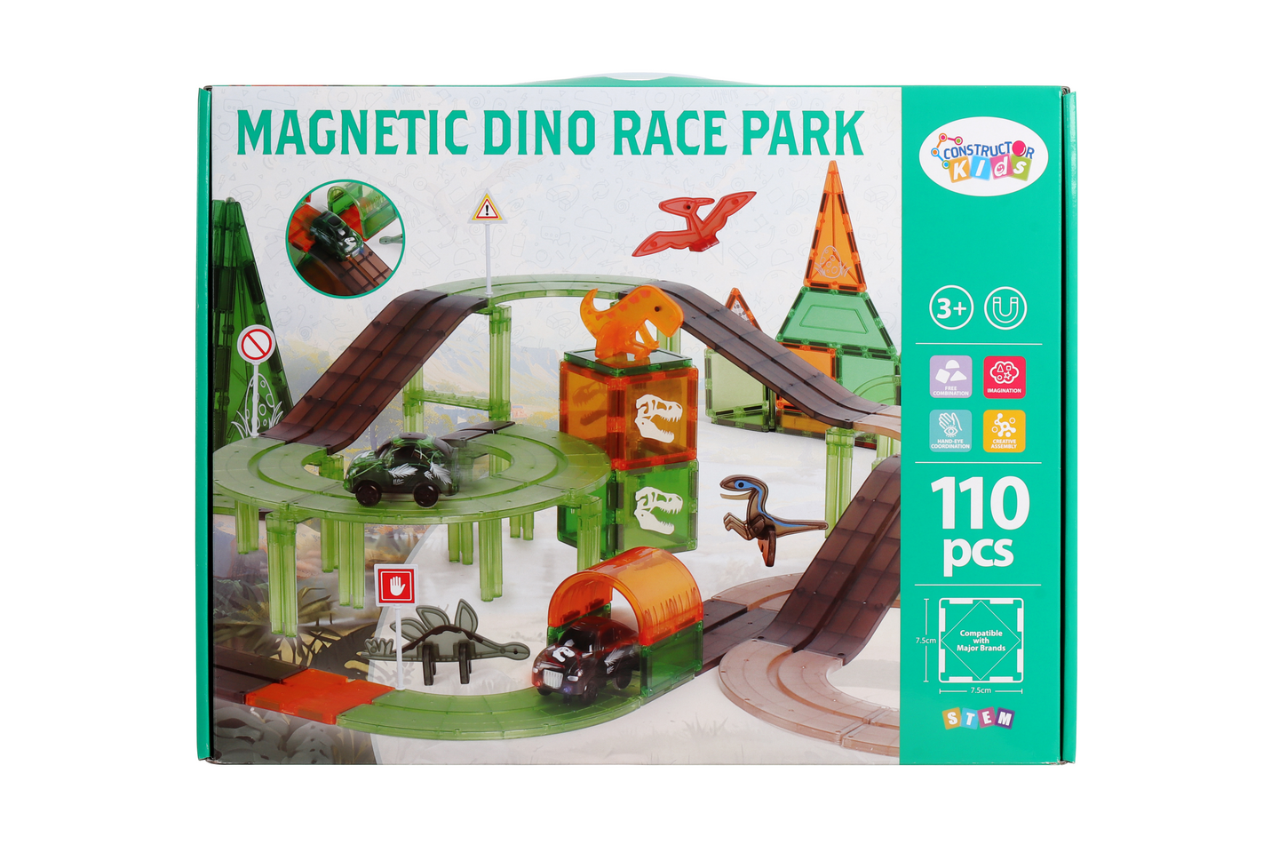 CONSTRUCTOR KIDS Magneettinen Dino puisto